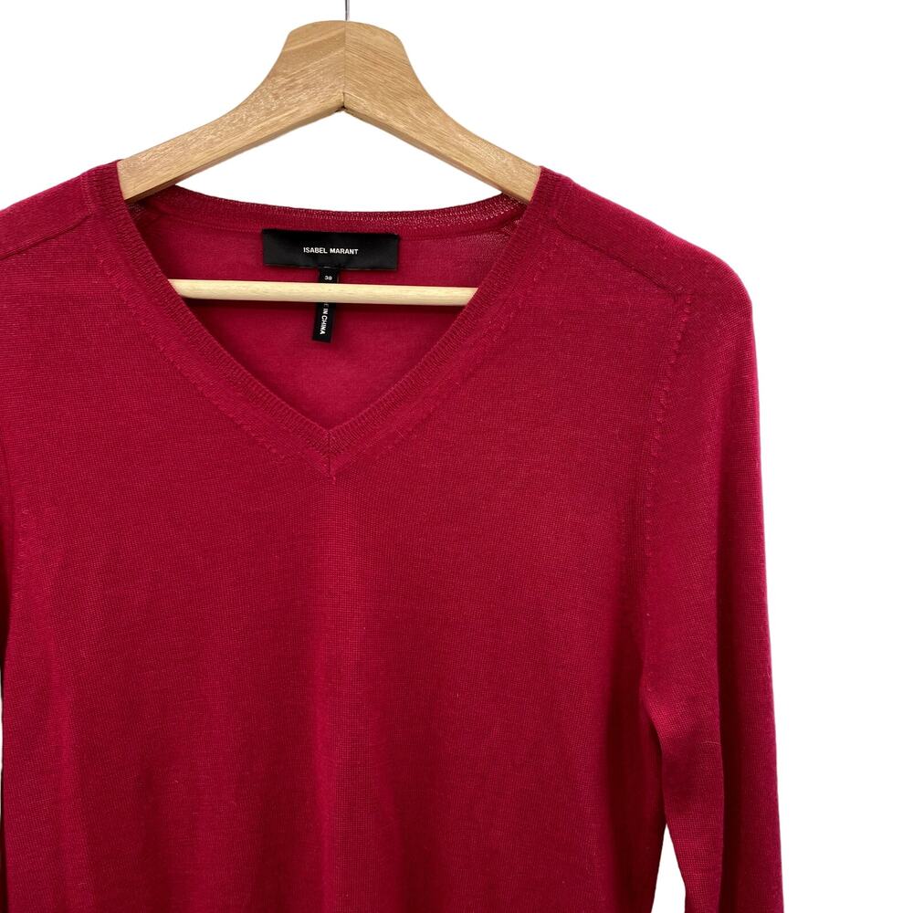 Isabel Marant 38 Cashmere fuchsia pink V-neck Sweater
